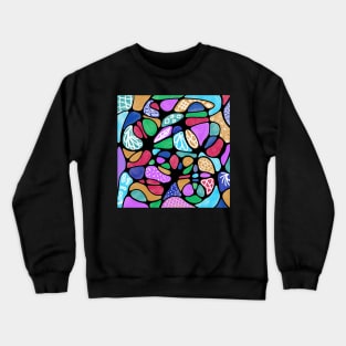 WHITE LINE ART ON NEUROGRAPHIC Crewneck Sweatshirt